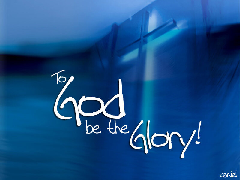 Text on Blue Background — Serene, Digital Art, Cross