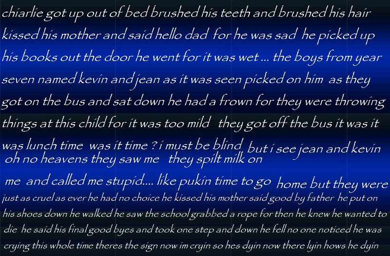 Text on Blue Background — Somber