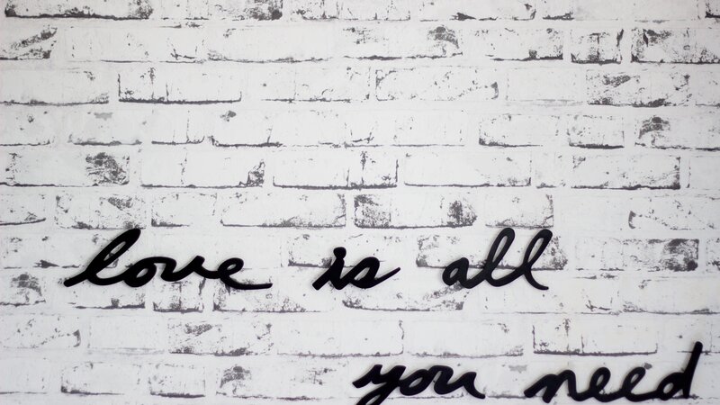 Text on Brick Wall — White, Calm