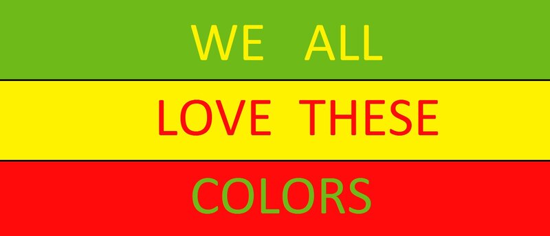 Text on Colored Stripes — Green, Vibrant