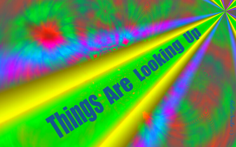 Text on Colorful Background — Green, Vibrant, Digital Art, Rays