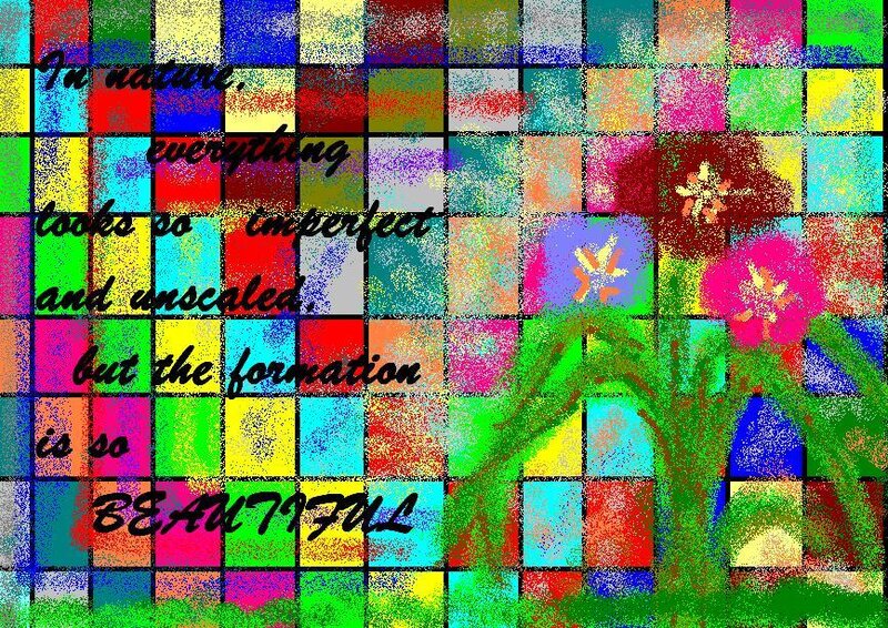 Text on Colorful Grid
