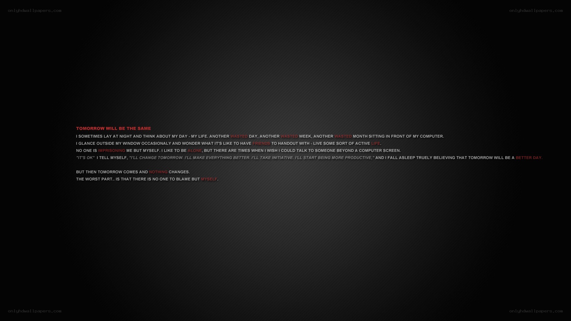 text on dark background