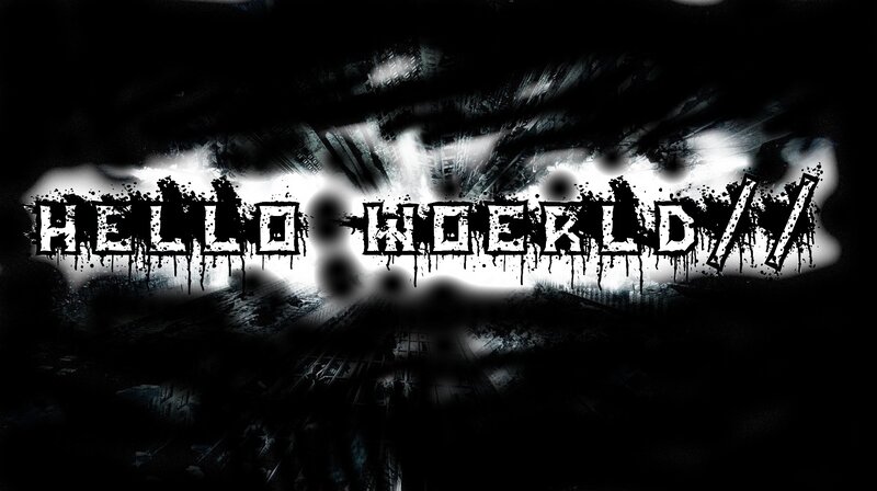 Text on Dark Background — Black, Digital Art, Splatter, Grunge