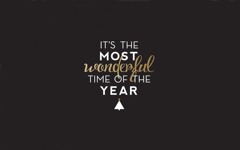 Text on Dark Background — Black, Festive