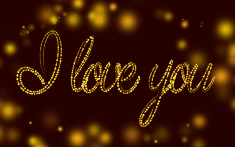 Text on Dark Background — Black, Romantic, Digital Art