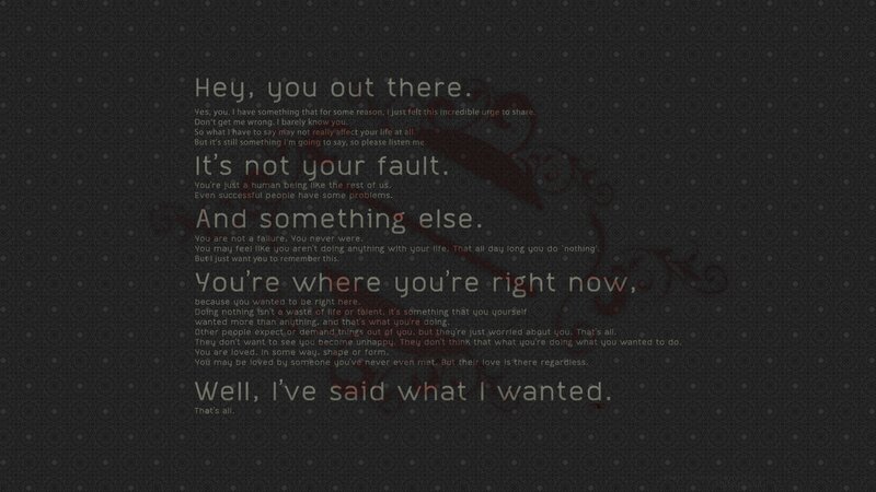 Text on Dark Background — Black, Somber, Reflective