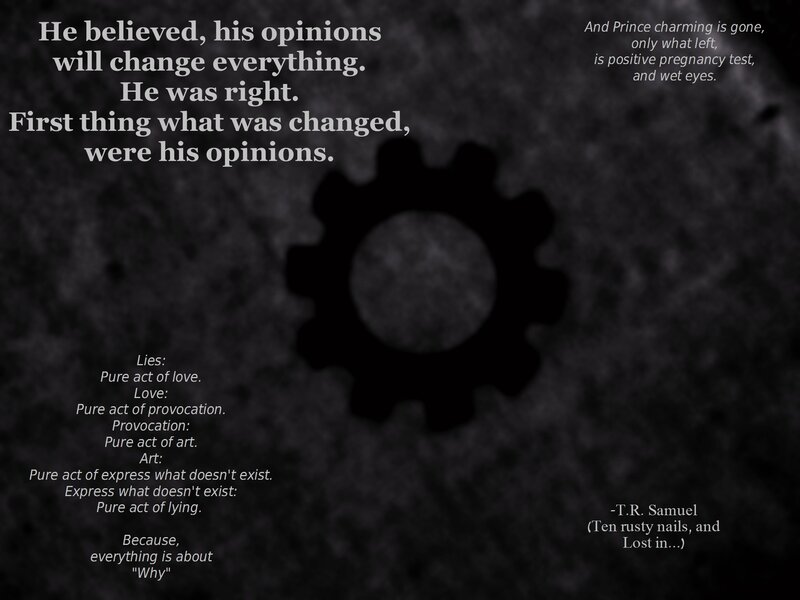 Text on Dark Background — Black, Thoughtful, Minimalist, Gear