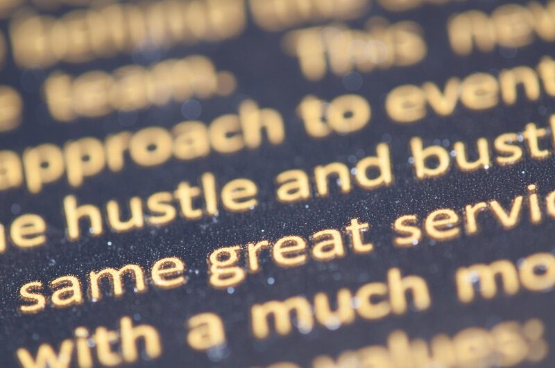 text on dark surface
