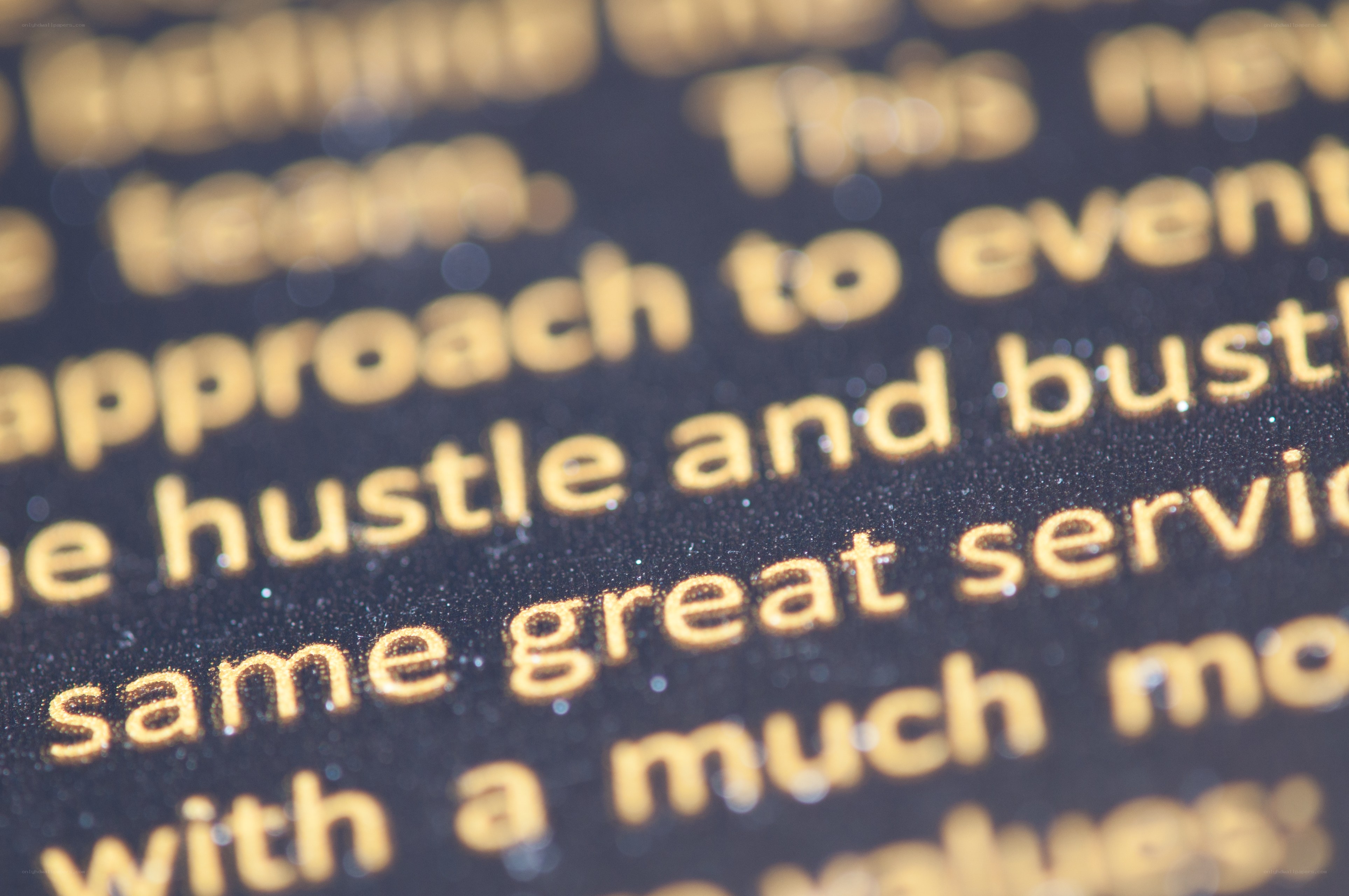 text on dark surface