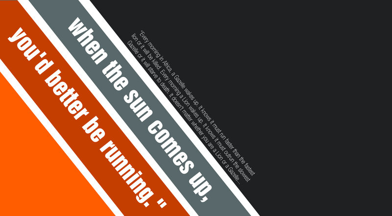 Text on Diagonal Stripes — Orange, Dramatic