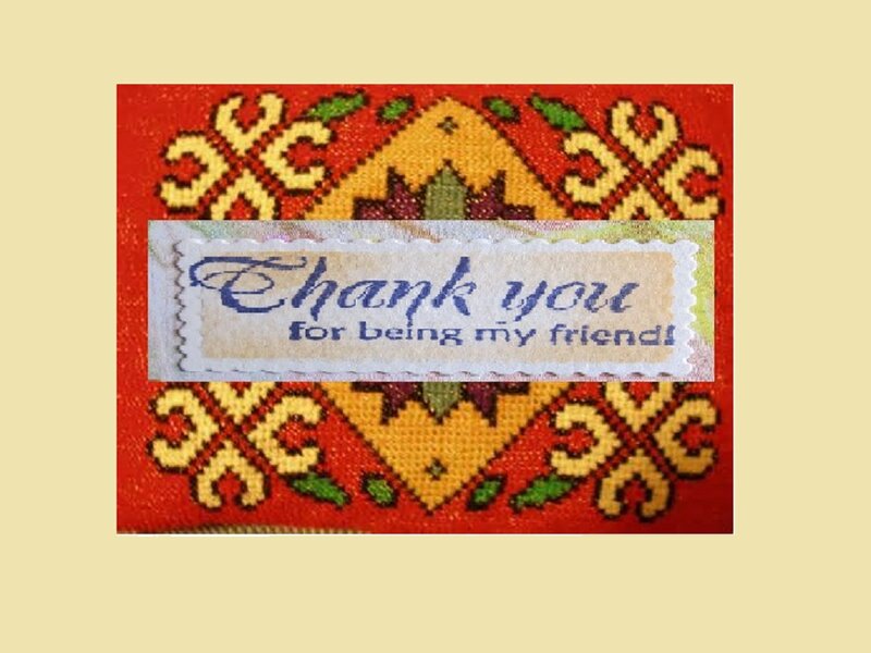 Text on Embroidered Fabric — Red
