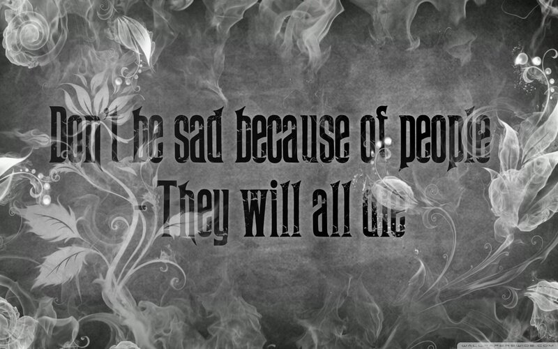 Text on Floral Background — Black, Somber