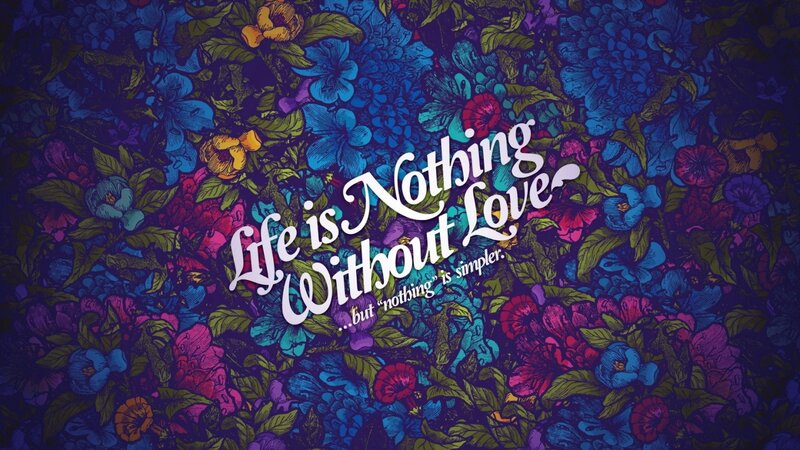 Text on Floral Background — Blue