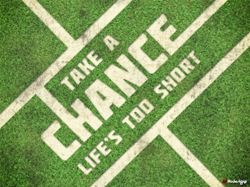 Text on Grass Field