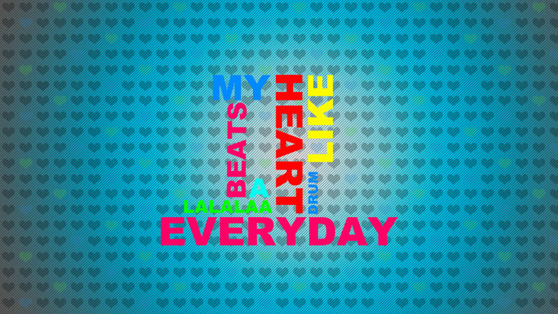 Text on Heart Pattern