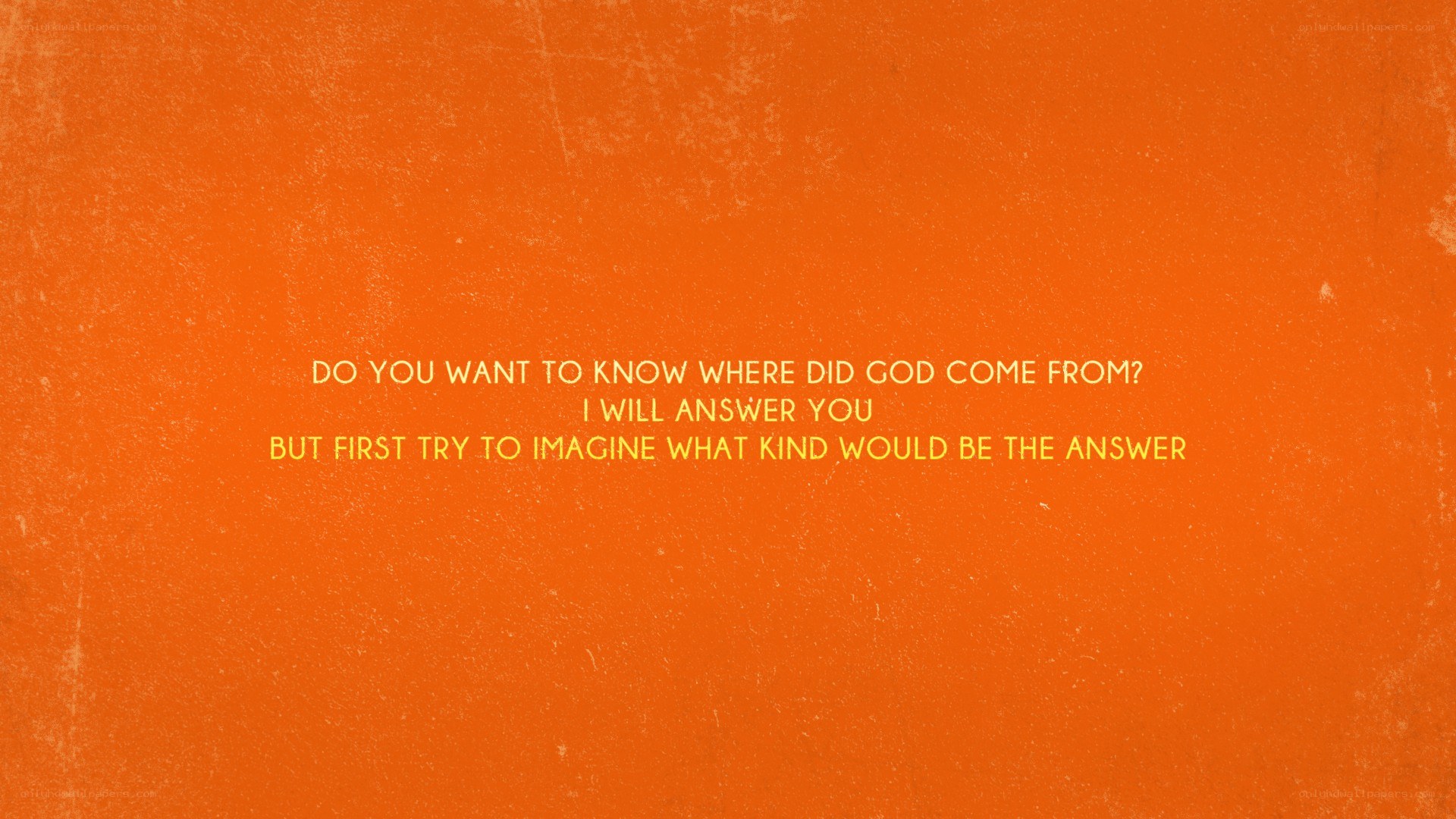 text on orange background
