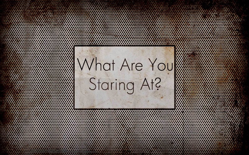 text on perforated metal