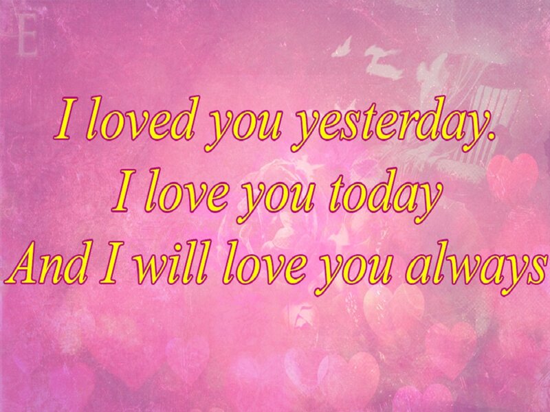 Text on Pink Background — Romantic, Digital Art, Hearts