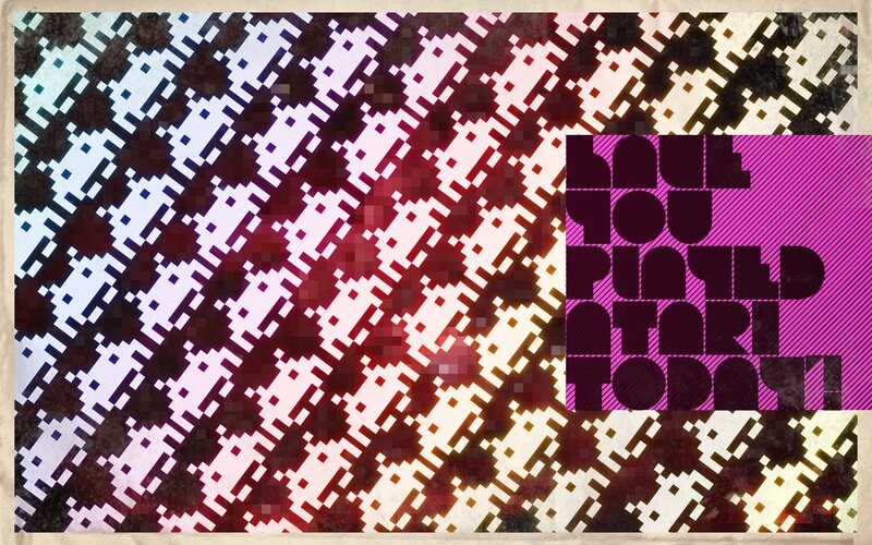 Text on Pixelated Background — Purple