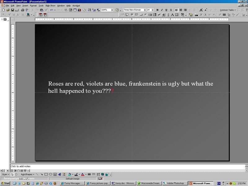 Text on Presentation Slide
