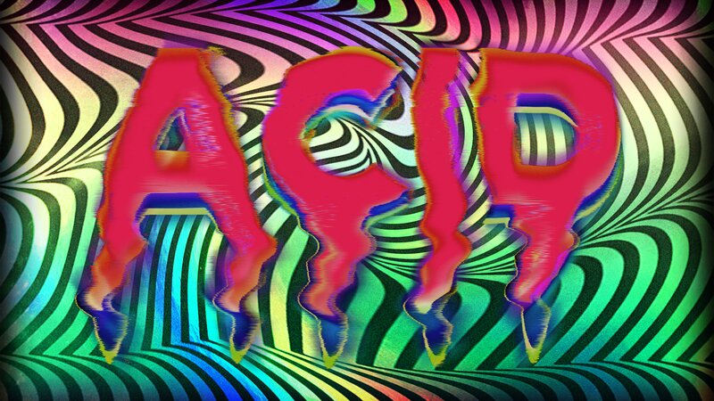 Text on Psychedelic Background — Red, Hypnotic