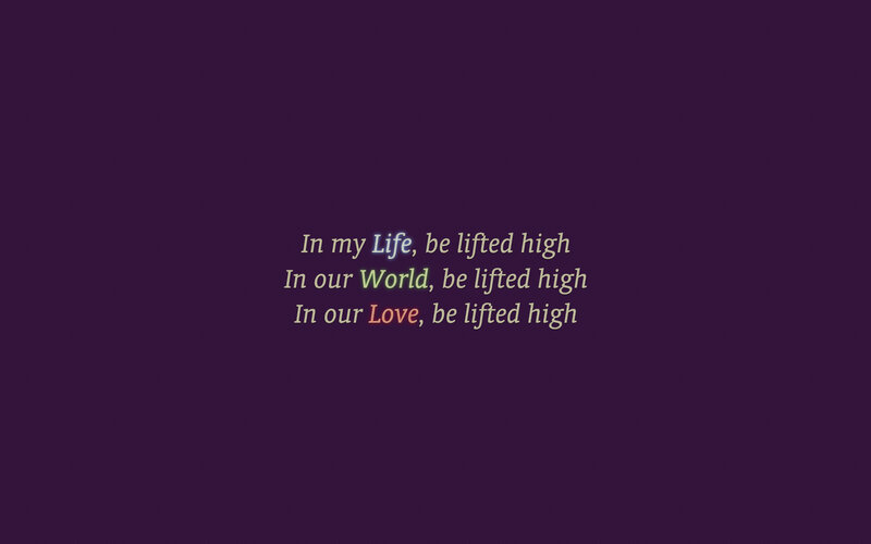 text on purple background