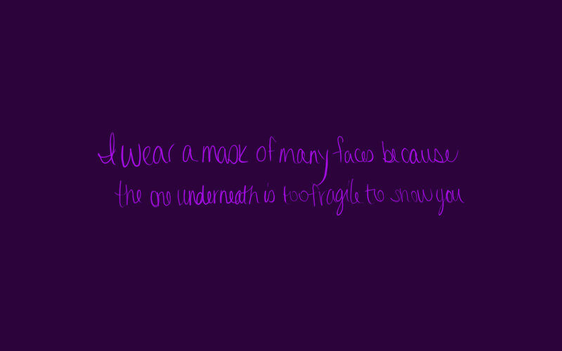 text on purple background