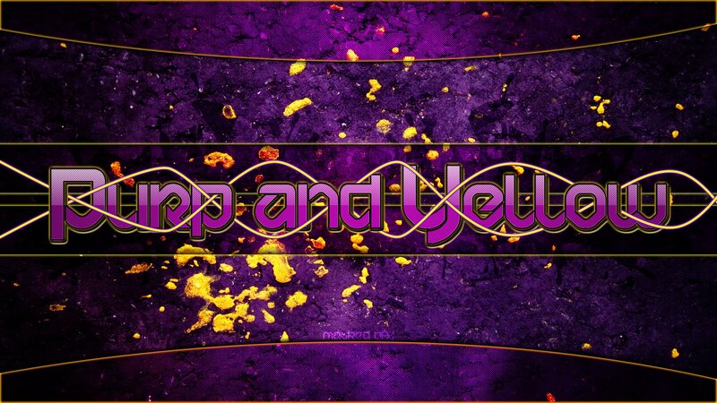 Text on Purple Background — Vibrant, Digital Art, Yellow Splatters