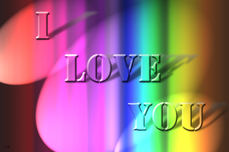 Text on Rainbow Background