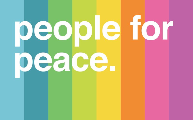 Text on Rainbow Stripes — Blue