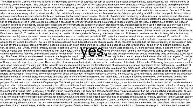 Text on Randomness and Probability