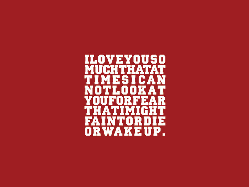 text on red background