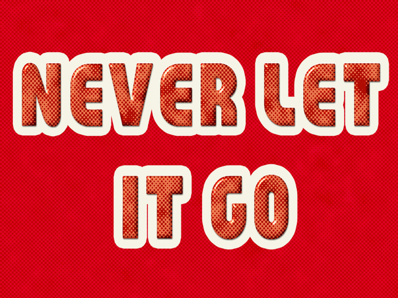 Text on Red Background — Bold, Comic