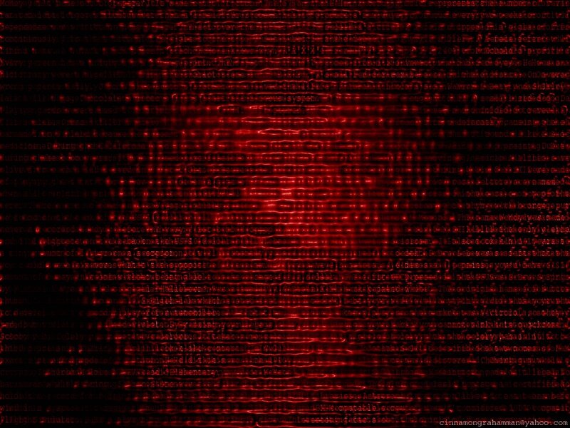 Text on Red Background — Distorted