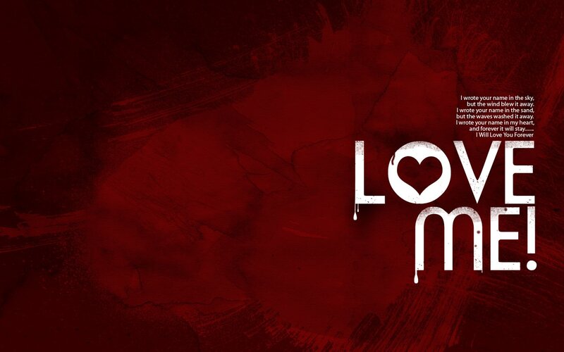 Text on Red Background — Dramatic, Digital Art, Heart Symbol