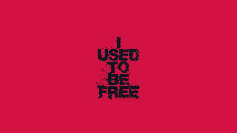Text on Red Background — Minimalist, Digital Art, Black