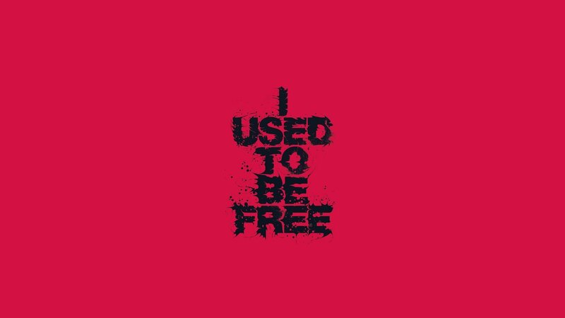 Text on Red Background — Minimalist, Digital Art