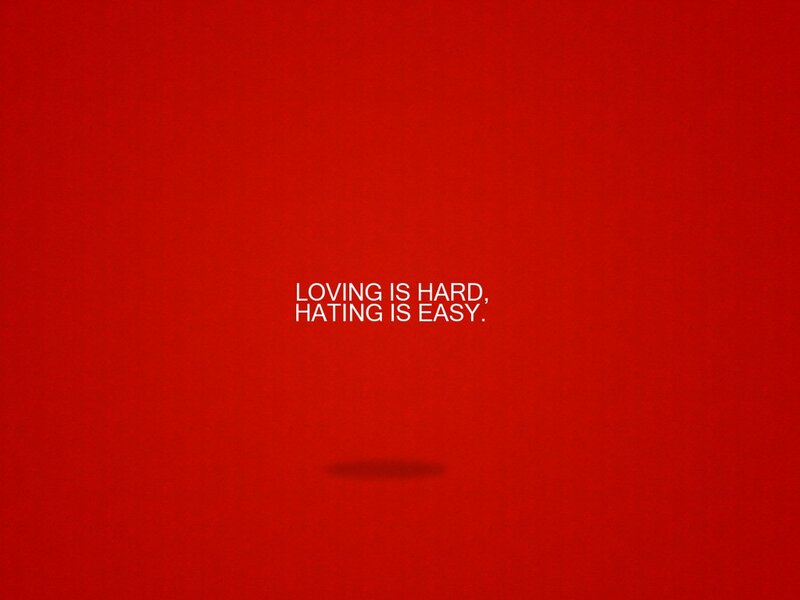 Text on Red Background — Serious, Minimalist