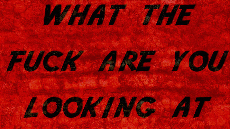 text on red background