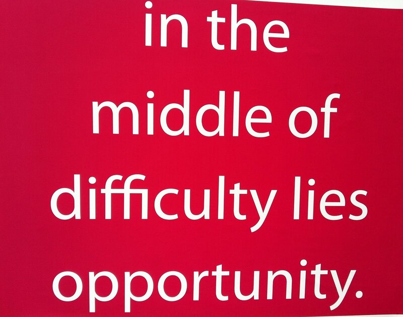 Text on Red Sign