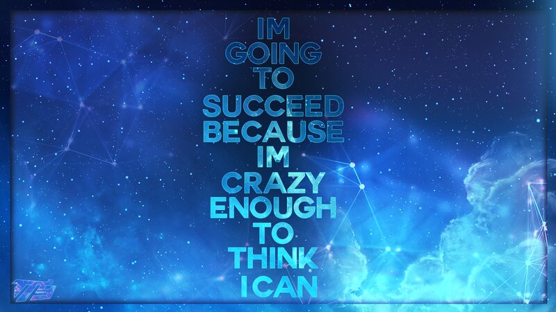 Text on Space Background — Blue, Inspirational