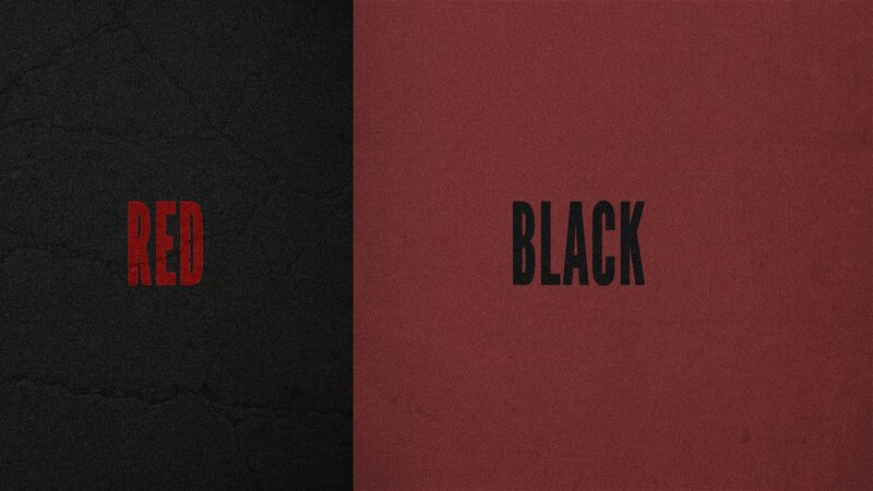 Text on Split Background — Black, Dramatic