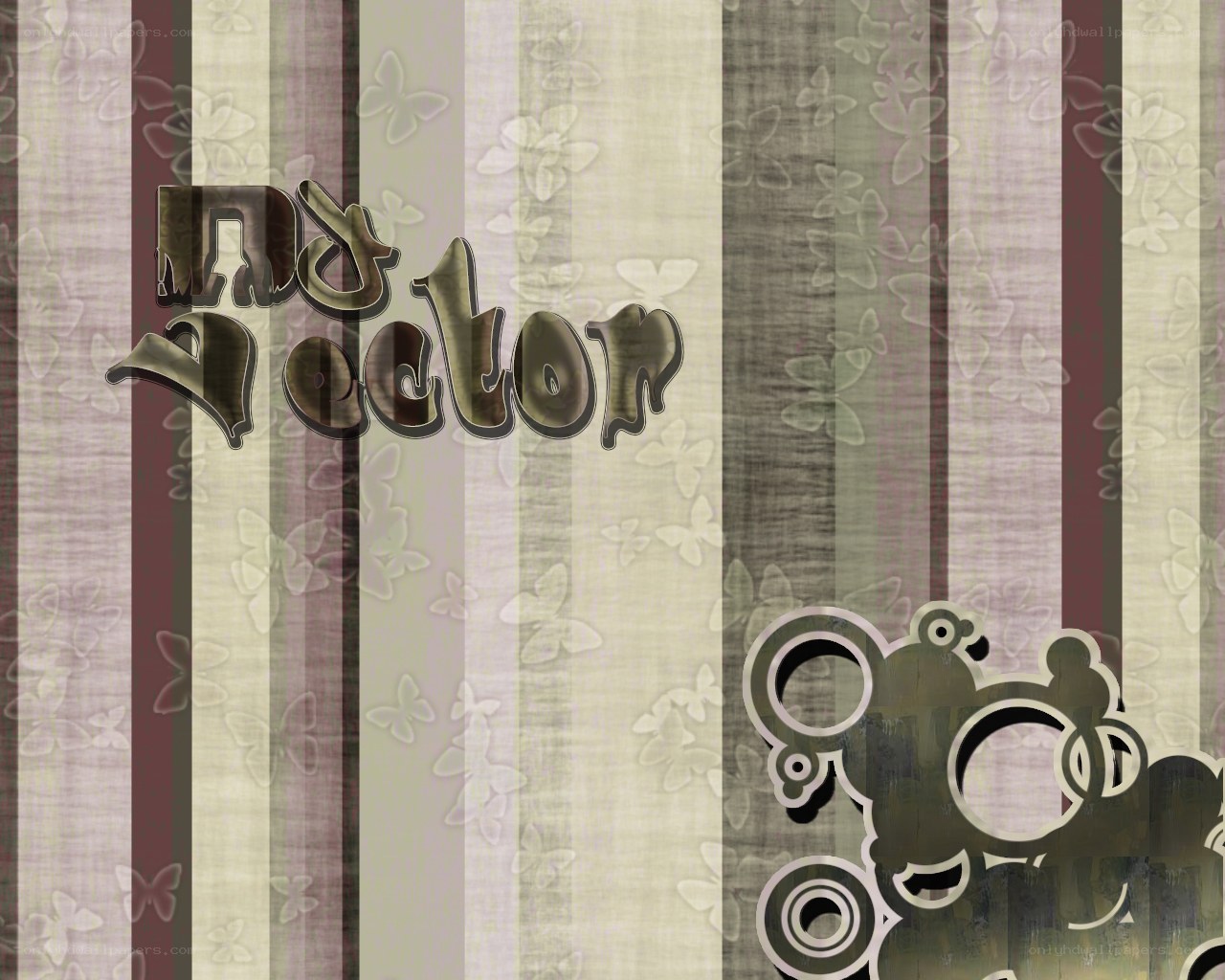 text on striped background