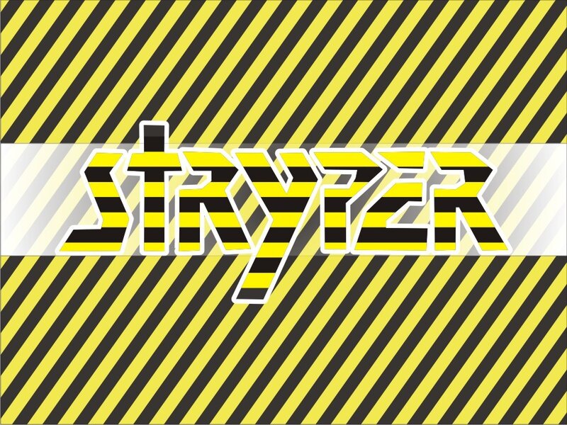 Text on Striped Background — Yellow