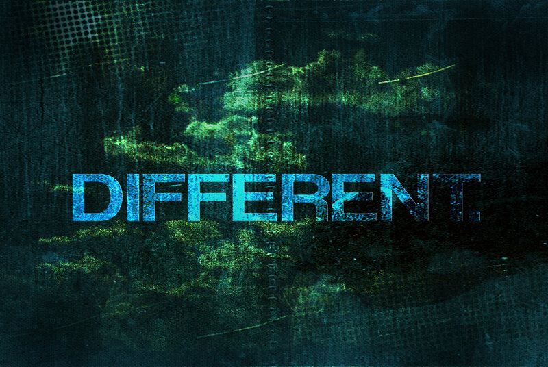 Text on Textured Background — Blue, Dark