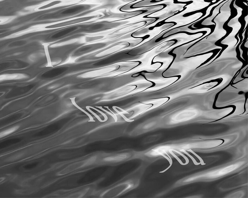 Text on Water Surface