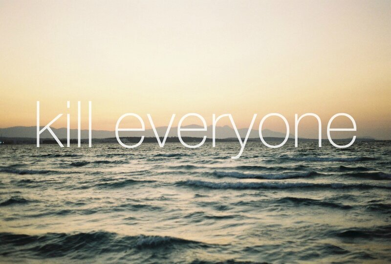 text over ocean scene