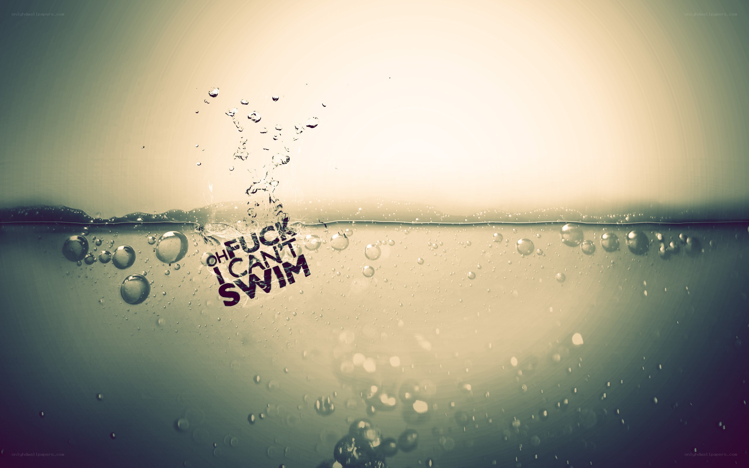 text over water bubbles