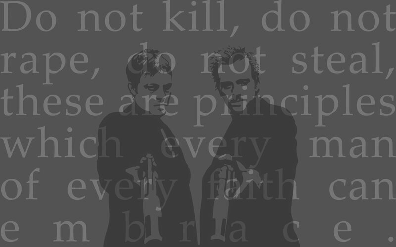 text overlay with silhouettes